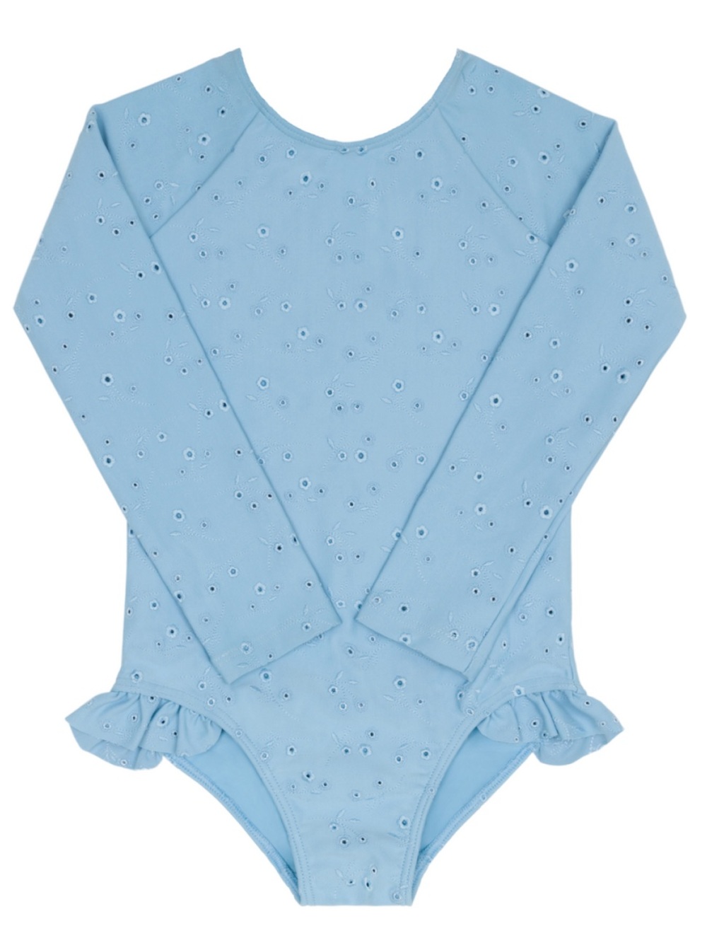 Minnow girls dusk blue eyelet rashguard one piece size 13/14